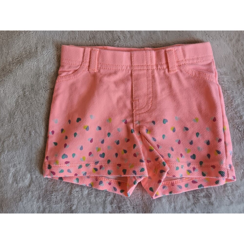 Shorts 3 To 6 Months New Garanimals Coral Pink With Hearts Baby Girl
